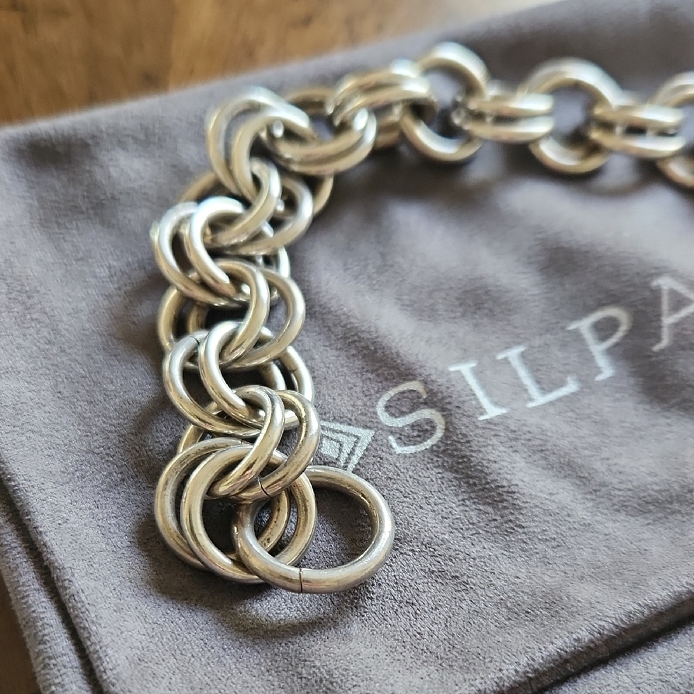 Silpada Polished Silver Double-Loop Toggle Bracel… - image 2